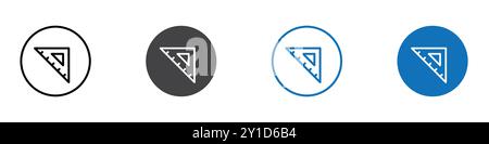Icône de règle triangulaire logo signe dans un ensemble de contour de ligne mince et collection de groupe Illustration de Vecteur