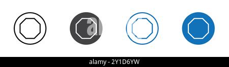 Icône polygone logo signe dans le contour de ligne mince ensemble et collection de groupe Illustration de Vecteur
