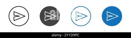 Icône envoyé logo signe dans le contour de ligne mince ensemble et collection de groupe Illustration de Vecteur