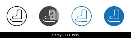 Icône de chaussure de patinage logo signe dans le contour de ligne mince ensemble et collection de groupe Illustration de Vecteur