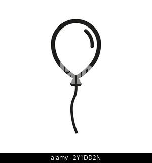 Icône bulle. Décoration de fête flottante. Contour noir simple. Symbole d'objet de célébration. Illustration de Vecteur