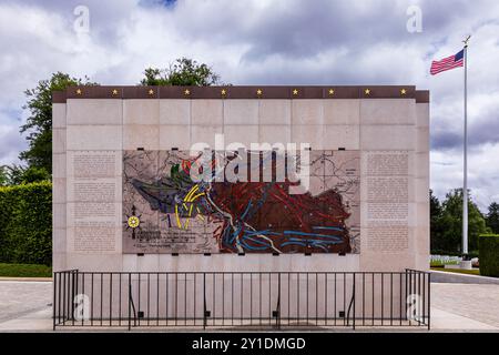 Cartes de bataille au cimetière militaire américain, Hamm, Luxembourg Banque D'Images