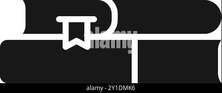 Glyphe ou solide coincé de livres, équipement scolaire, concept de retour à l'école. Fichier modifiable Illustration de Vecteur