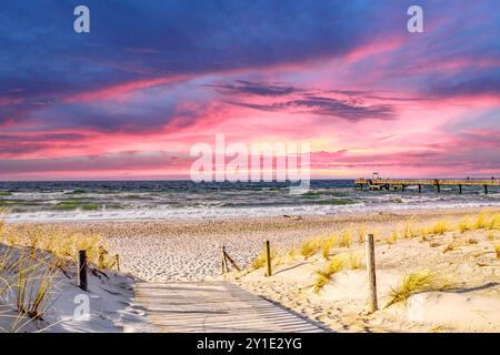 Plage de Warnemünde, Rostock, Allemagne Banque D'Images