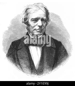 Portrait du scientifique anglais Michael Faraday (1791 – 1867). Illustration tirée de Cassell's History of England, vol VII New Edition publiée vers 1873-1955. Banque D'Images