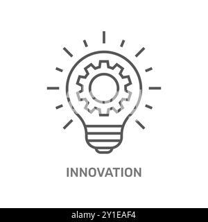 Un symbole d'innovation. Une ampoule combinée à un équipement, représentant la fusion des idées et de la technologie. Illustration de Vecteur