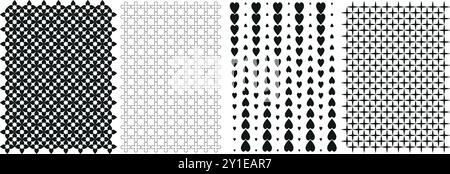 Fond de motif vectoriel abstrait géométrique sans couture, impressions uniques sans fin grises et blanches, ensemble de motifs textiles modernes pour les tissus. Illustration de Vecteur