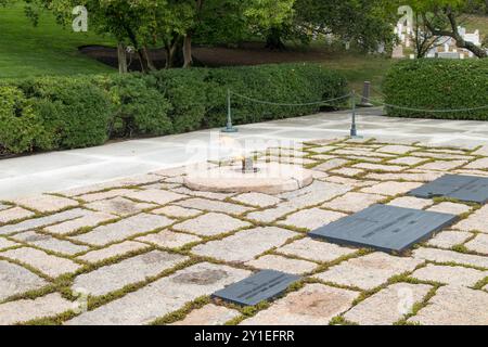 Site funéraire du président John F. Kennedy cimetière d'Arlington, Virginie, Washington DC États-Unis Banque D'Images