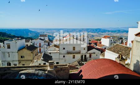Pisticci, le district de Dirupo, Matera, Basilicate, Italie Banque D'Images