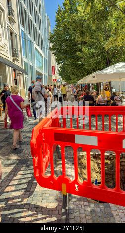 Prague, République tchèque 3 août 2024 : la place Venceslas est en rénovation Banque D'Images