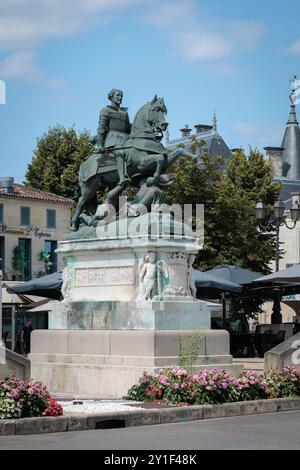 Cognac, France-1er août 2024 : Monument à François Ier, par Antoine Etex Banque D'Images