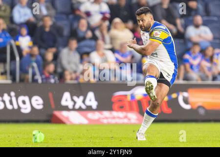 Rhyse Martin ( 12 ) de Leeds Rhinos convertit Banque D'Images