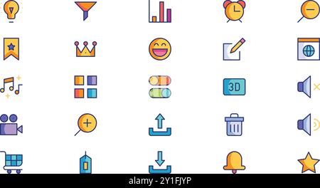 Icônes de l'interface utilisateur Collection d'icônes vectorielles de haute qualité avec contour modifiable. Idéal pour les projets professionnels et créatifs. Illustration de Vecteur