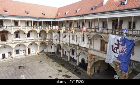 Cour du château de Brzeg Pologne Banque D'Images