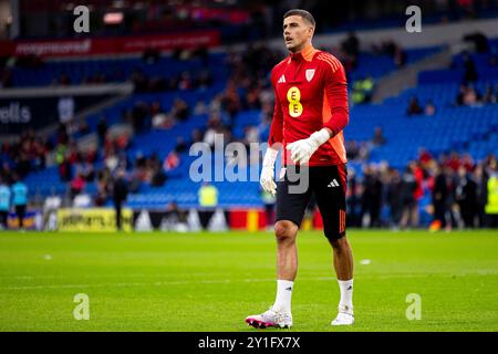 Cardiff, Royaume-Uni. 06 septembre 2024. Le gardien du pays de Galles Karl Darlow pendant l'échauffement. Pays de Galles contre Turquie dans la Ligue des Nations de l'UEFA au stade de Cardiff le 6 septembre 2024. Crédit : Lewis Mitchell/Alamy Live News Banque D'Images