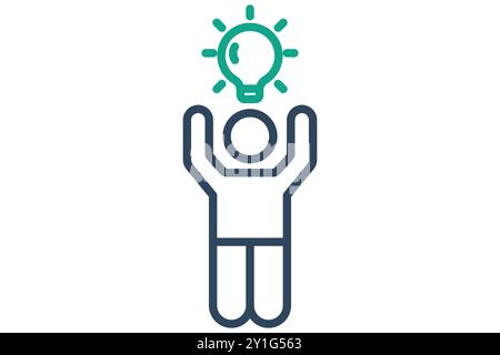 Icône potentiel. style d'icône de ligne. personne avec ampoule. Icône associée à SWOT. illustration vectorielle des éléments métier Illustration de Vecteur
