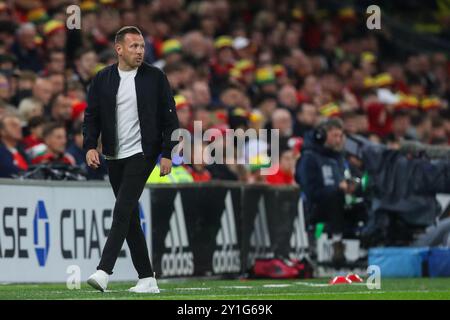 Craig Bellamy entraîneur du pays de Galles lors de l'UEFA Nations League - League B - Group 4 - pays de Galles v Turquie au Cardiff City Stadium, Cardiff, Royaume-Uni, 6 septembre 2024 (photo de Gareth Evans/News images) Banque D'Images