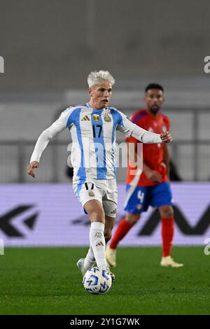 BUENOS AIRES, ARGENTINE - 05 SEPTEMBRE : Alejandro Garnacho, de l'Argentine, lors du match de qualification pour la Coupe du monde de la FIFA 2026 entre l'Argentine et le Chili à Banque D'Images