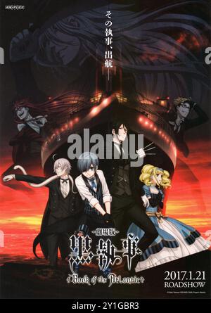 Japon affiche de cinéma pour Kuroshitsuji animation japonaise version théâtrale film Black Butler Book of the Atlantic Cinema Flyer Banque D'Images