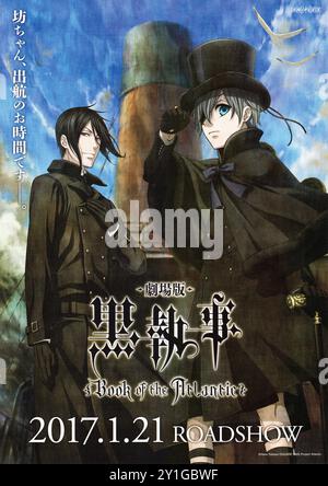 Affiche de film japonais pour Kuroshitsuji film d'animation japonais Black Butler Book of the Atlantic Banque D'Images