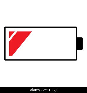 Icône de batterie. Icônes d'indicateur de charge de la batterie. Niveau de charge du téléphone, collection de couleurs de la puissance de charge. Batterie déchargée et complètement chargée. Illustration de Vecteur