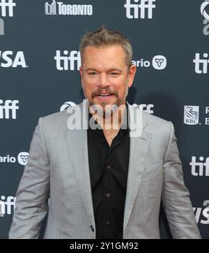 Toronto, Canada. 06 septembre 2024. Matt Damon assiste à la première de 'Unstoppable' lors du Festival international du film de Toronto 2024 au Roy Thomson Hall le 6 septembre 2024 à Toronto, Ontario./Sipa USA crédit : Sipa USA/Alamy Live News Banque D'Images