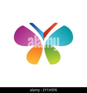 coloré beau papillon logo concept de santé symbole icône icône illustration de conception vectorielle Illustration de Vecteur