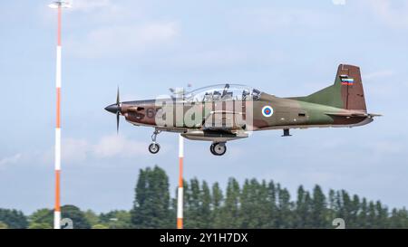 Armée de l'air slovène - Pilatus PC-9M, arrivée à la RAF Fairford pour se produire au Royal International Air Tattoo 2024. Banque D'Images