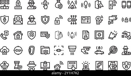 Icônes antivol Collection d'icônes vectorielles de haute qualité avec trait modifiable. Idéal pour les projets professionnels et créatifs. Illustration de Vecteur