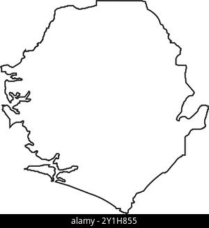 sierra leone carte icône illustration élément conception Illustration de Vecteur