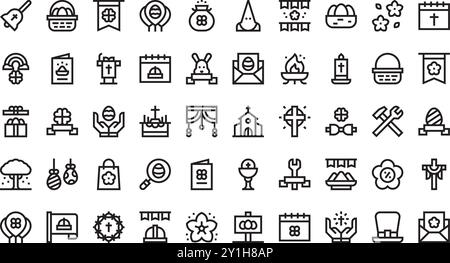 Événements des icônes de printemps Collection d'icônes vectorielles de haute qualité avec Stroke modifiable. Idéal pour les projets professionnels et créatifs. Illustration de Vecteur