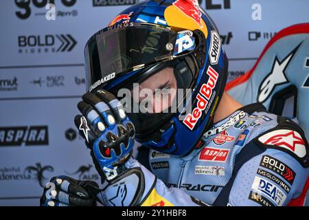 Alex Marquez Espagnol Gresini Racing MotoGP Ducati portrait attend dans la boîte pendant Gran Premio Red Bull di San Marino e della Riviera di Rimini Paddock et Riders, Championnat du monde MotoGP à Misano, Italie, 07 septembre 2024 crédit : Agence photo indépendante Srl/Alamy Live News Banque D'Images