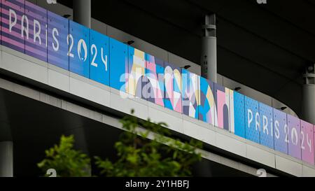 Paris, France. 07 septembre 2024. Paris, le 7 septembre 2024, épreuve paralympique de tennis en fauteuil roulant. est en action. ( Credit : Frank Molter/Alamy Live News Banque D'Images