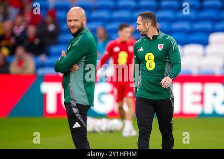 CARDIFF, PAYS DE GALLES - 06 SEPTEMBRE 2024 : Andrew Crofts, entraîneur adjoint du pays de Galles, lors du match du Groupe H 2025 de l'UEFA Nations League entre le pays de Galles et la Turquie AT Banque D'Images