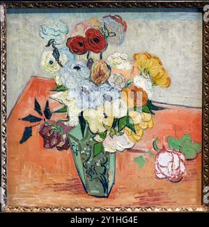 Vincent Van Gogh (Groot Zundert (pays-Bas) 1853 - Auvers-sur-Oise 1890), Roses et anémones, 1890, Musée d'Orsay, Paris, France. Banque D'Images