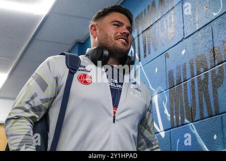 Warrington, Royaume-Uni. 07 septembre 2024. Joe Philbin de Warrington Wolves arrive avant le match Betfred Super League Round 25 Warrington Wolves vs St Helens au Halliwell Jones Stadium, Warrington, Royaume-Uni, le 7 septembre 2024 (photo par Gareth Evans/News images) à Warrington, Royaume-Uni le 7 septembre 2024. (Photo de Gareth Evans/News images/SIPA USA) crédit : SIPA USA/Alamy Live News Banque D'Images