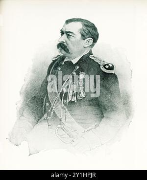 Philip H. Sheridan (1831-1888) est un officier de cavalerie américain très prospère dont le leadership militaire au cours de la dernière année de la guerre de Sécession a joué un rôle déterminant dans la défaite de l'armée confédérée. Banque D'Images