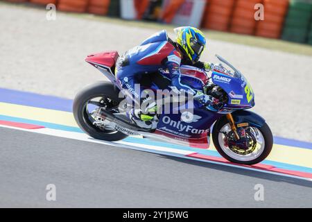 Misano Adriatico, Ita. 06 septembre 2024. 24 Ramirez Marcos MOTO2 (MRAM) SPA OnlyFans American Racing Team KALEX lors du MotoGP Red Bull Grand Prix de Saint-Marin et de la Rimini Riviera MotoGP Race le samedi 6 septembre 2024 au Misano World circuit à Misano Adriatico, Italie. (Photo de Fabio Averna/Sipa USA) crédit : Sipa USA/Alamy Live News Banque D'Images