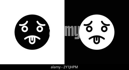 Guilty face Emoji Icon design simple plat de symbole vectoriel contour de collection logo Illustration de Vecteur