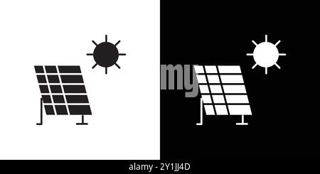 Icône d'énergie solaire symbole vectoriel plat simple logo de collection de contour Illustration de Vecteur