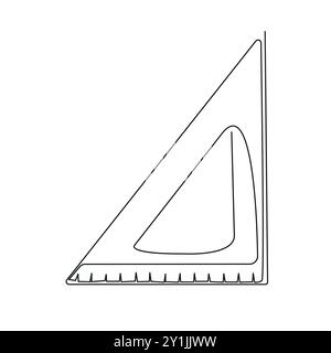 Règle triangulaire de contour. Illustration vectorielle minimaliste isolée sur fond blanc. Outil de mesure scolaire pour dessiner des lignes droites Illustration de Vecteur