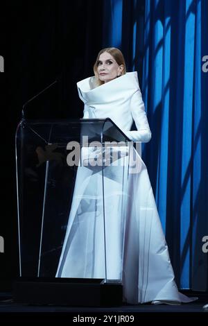 Venezia, Italie. 07 septembre 2024. Isabelle Huppert au 81ème Festival International du film de Venise le 07 septembre 2024 à Venise, Italie. (Photo de Gian Mattia D'Alberto/LaPresse) crédit : LaPresse/Alamy Live News Banque D'Images