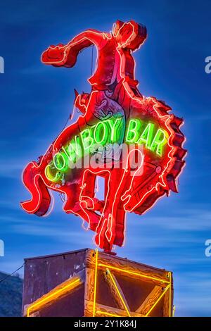 Le million Dollar Cowboy Bar à Jackson Hole, Wyoming, est l'un des bars les plus connus de l'Ouest. Le bar a été ouvert pour la première fois en 1937. Beaucoup de pays singe Banque D'Images