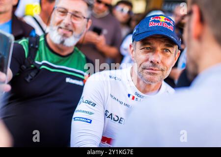 Morzine, France. 07 septembre 2024. LOEB Sebastien, GODEY Laurène, Alpine A110 GT , portrait lors du Rallye Mont-Blanc Morzine 2024, 6ème manche du Championnat de France des Rallyes 2024, du 6 au 9 septembre à Morzine, France - photo Bastien Roux/DPPI crédit : DPPI Media/Alamy Live News Banque D'Images
