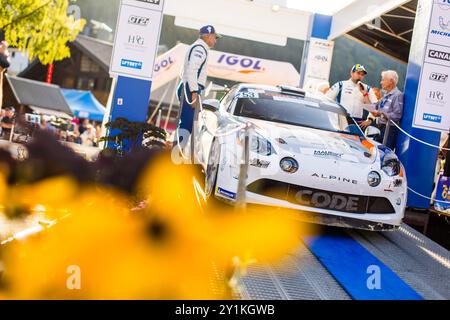 Morzine, France. 07 septembre 2024. Clairy Yann, DE TURCKHEIM Gilles, Alpine A110 RGT, portrait lors du Rallye Mont-Blanc Morzine 2024, 6ème manche du Championnat de France des Rallyes 2024, du 6 au 9 septembre à Morzine, France - photo Bastien Roux/DPPI crédit : DPPI Media/Alamy Live News Banque D'Images