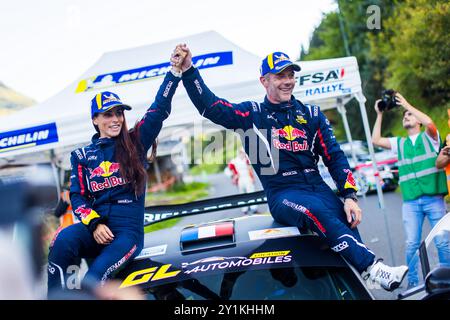 Morzine, France. 07 septembre 2024. LOEB Sebastien, GODEY Laurène, Alpine A110 GT , portrait lors du Rallye Mont-Blanc Morzine 2024, 6ème manche du Championnat de France des Rallyes 2024, du 6 au 9 septembre à Morzine, France - photo Bastien Roux/DPPI crédit : DPPI Media/Alamy Live News Banque D'Images