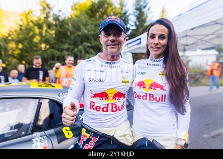 Morzine, France. 07 septembre 2024. LOEB Sebastien, GODEY Laurène, Alpine A110 GT , portrait lors du Rallye Mont-Blanc Morzine 2024, 6ème manche du Championnat de France des Rallyes 2024, du 6 au 9 septembre à Morzine, France - photo Bastien Roux/DPPI crédit : DPPI Media/Alamy Live News Banque D'Images