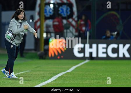 Bogota, Colombie. 07 septembre 2024. Tracey Marie Kevins entraîneur-chef des États-Unis, lors du match de Coupe du monde féminine U-20 du Groupe C FIFA, Colombie 2024 entre les États-Unis et le Paraguay, au Metropolitano de Techo Stadium, à Bogota, le 05 septembre 2024. Photo : Julian Medina/DiaEsportivo/Alamy Live News crédit : DiaEsportivo/Alamy Live News Banque D'Images