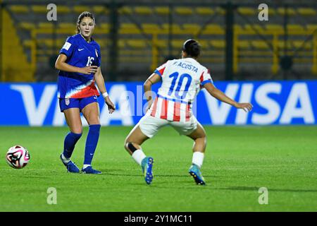 Bogota, Colombie. 07 septembre 2024. Riley Jackson des États-Unis lors du match de la Coupe du monde féminine U-20 de la FIFA, Colombie 2024 entre les États-Unis et le Paraguay, au Metropolitano de Techo Stadium, à Bogota, le 05 septembre 2024. Photo : Julian Medina/DiaEsportivo/Alamy Live News crédit : DiaEsportivo/Alamy Live News Banque D'Images