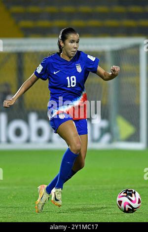 Bogota, Colombie. 07 septembre 2024. Yuna McCormack des États-Unis lors du match de Coupe du monde féminine U-20 de la FIFA, Colombie 2024 entre les États-Unis et le Paraguay, au Metropolitano de Techo Stadium, à Bogota, le 05 septembre 2024. Photo : Julian Medina/DiaEsportivo/Alamy Live News crédit : DiaEsportivo/Alamy Live News Banque D'Images